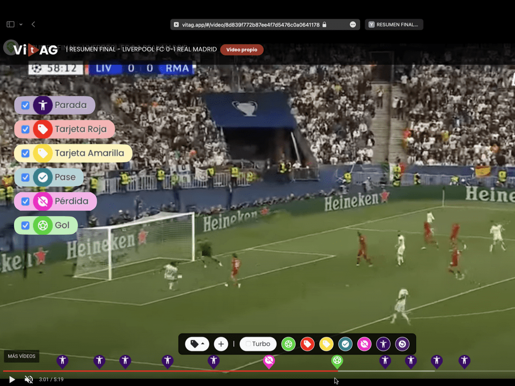 Vídeos de deportes favoritos: marca momentos con ViTAG