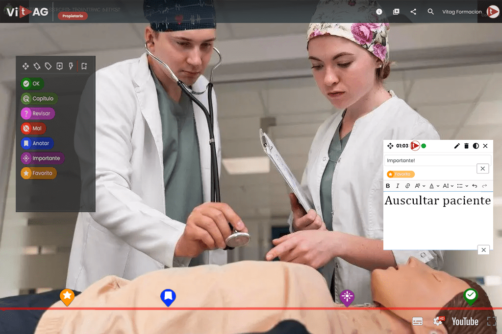 Formación de profesionales de la salud con vídeo